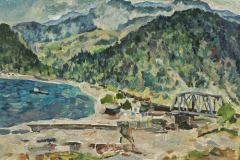 Борис Аракчеев. Кавказ. Железнодорожный мост (1973)
