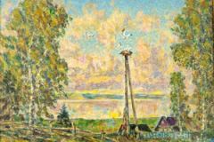 Борис Аракчеев. Пейзаж с аистами