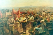 Евгений Зайцев. Парад белорусских партизан в Минске (1947)