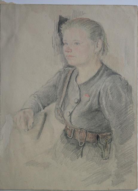 Генрих Бржозовский. Портрет Лазубеевой (1943)