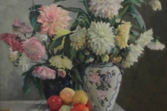 Генрих Бржозовский. Георгины и яблоки (1953)