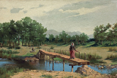 Гиацинт Альхимович. Пейзаж с мостом