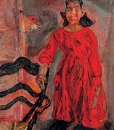 Хаим Сутин. Женщина, опирающаяся на кресло (1919)