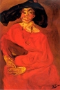 Хаим Сутин. Женщина в красном (1922)