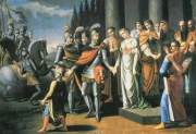 Иосиф Олешкевич. Прощание Ходкевича  с женой перед Хотинским сражением (1808)