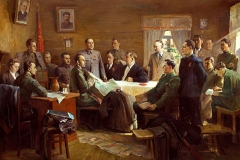Иван Ахремчик. Заседание ЦК КП (б) Белоруссии в Лиозно после трансляции по радио выступления И.В.Сталина 3 июля 1941 года