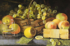 Иван Хруцкий. Натюрморт с яблоками, виноградом и лимоном
