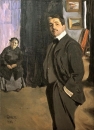 Леон Бакст. Портрет Сергея Дягилева с няней (1906)