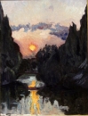Леон Бакст. Сумерки над озером (1909)