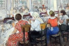 Лев Лейтман. Кетлёвщицы в швейной мастерской (1937)