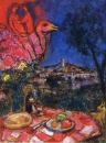 Марк Шагал. Сервированный стол и вид на Сен-Пол де Ванс