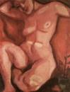 Марк Шагал. Сидящая обнаженная рыжая женщина