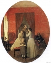 Сергей Зарянко. Портрет Василия Латкина с женой и двумя дочерьми (1849)