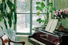 Станислав Жуковский. Гостиная с роялем