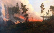 Викентий Дмоховский. Лесной пожар (1860)