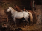 Януарий Суходольский. Кони в стойле (1868)