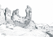 Язэп Дроздович. Руины башни Кревского замка