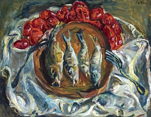 Хаим Сутин - Рыбы и томаты