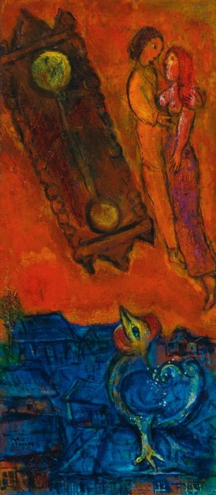 Марк Шагал - Часы на пылающем небе