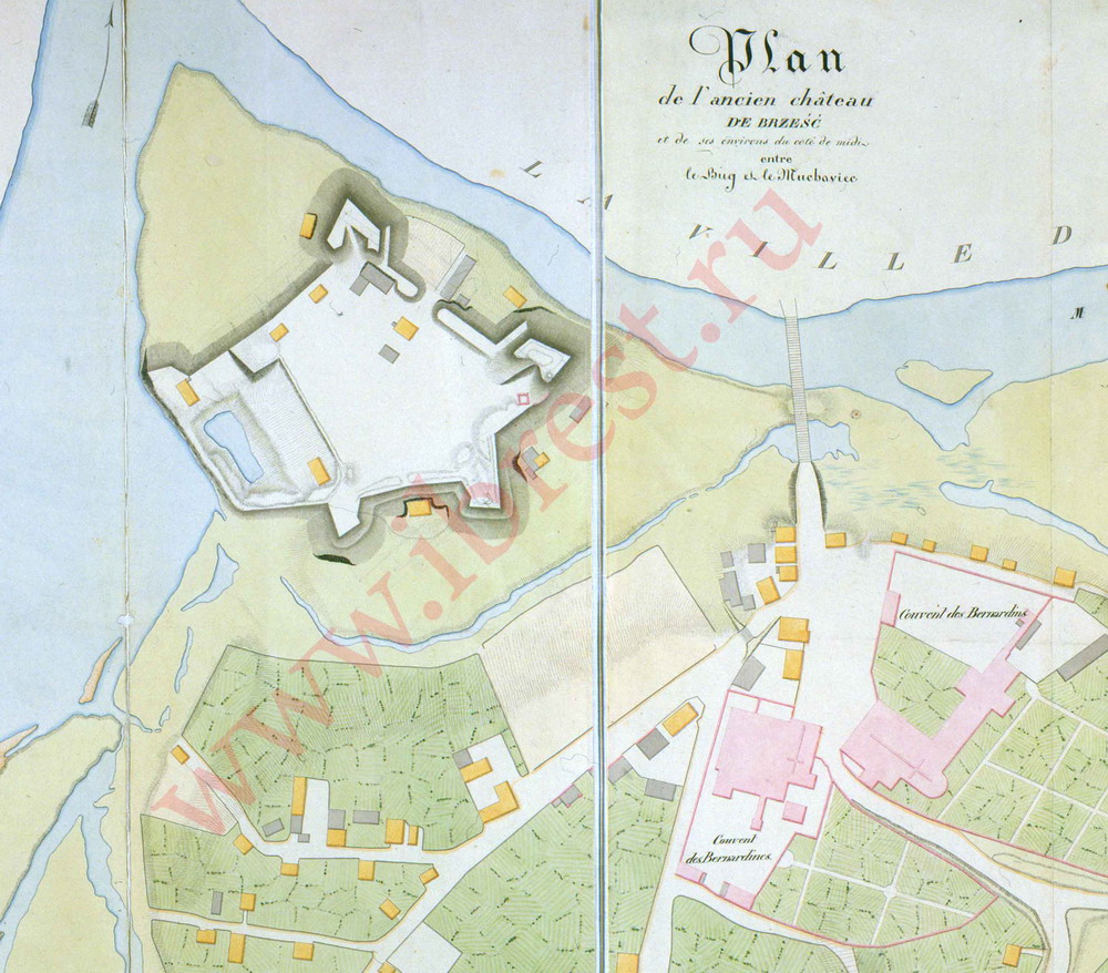 Карта Брестского замка 1828 года