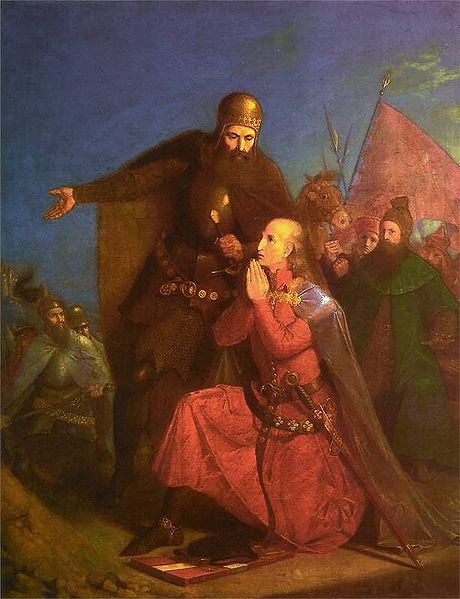 Ян Матейко - Ягайло и Витовт молятся перед битвой. Картина 1855 года