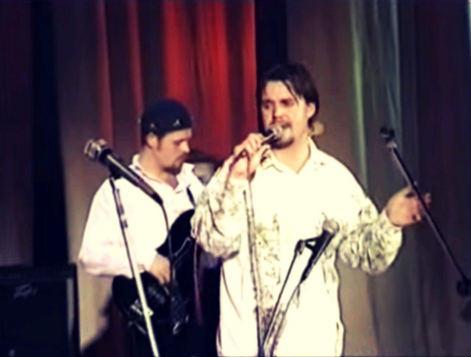 Олег Ладо и Сергей Михалок на концерте "Смяротнае вяселле". ДК Профсоюзов, 4 октября 1996 года