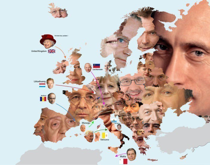 Карта Европы в лицах