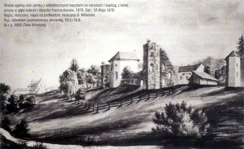 Наполеон Орда - Гольшанский замок. Юго-восточная и юго-западные части замка. 1876 год