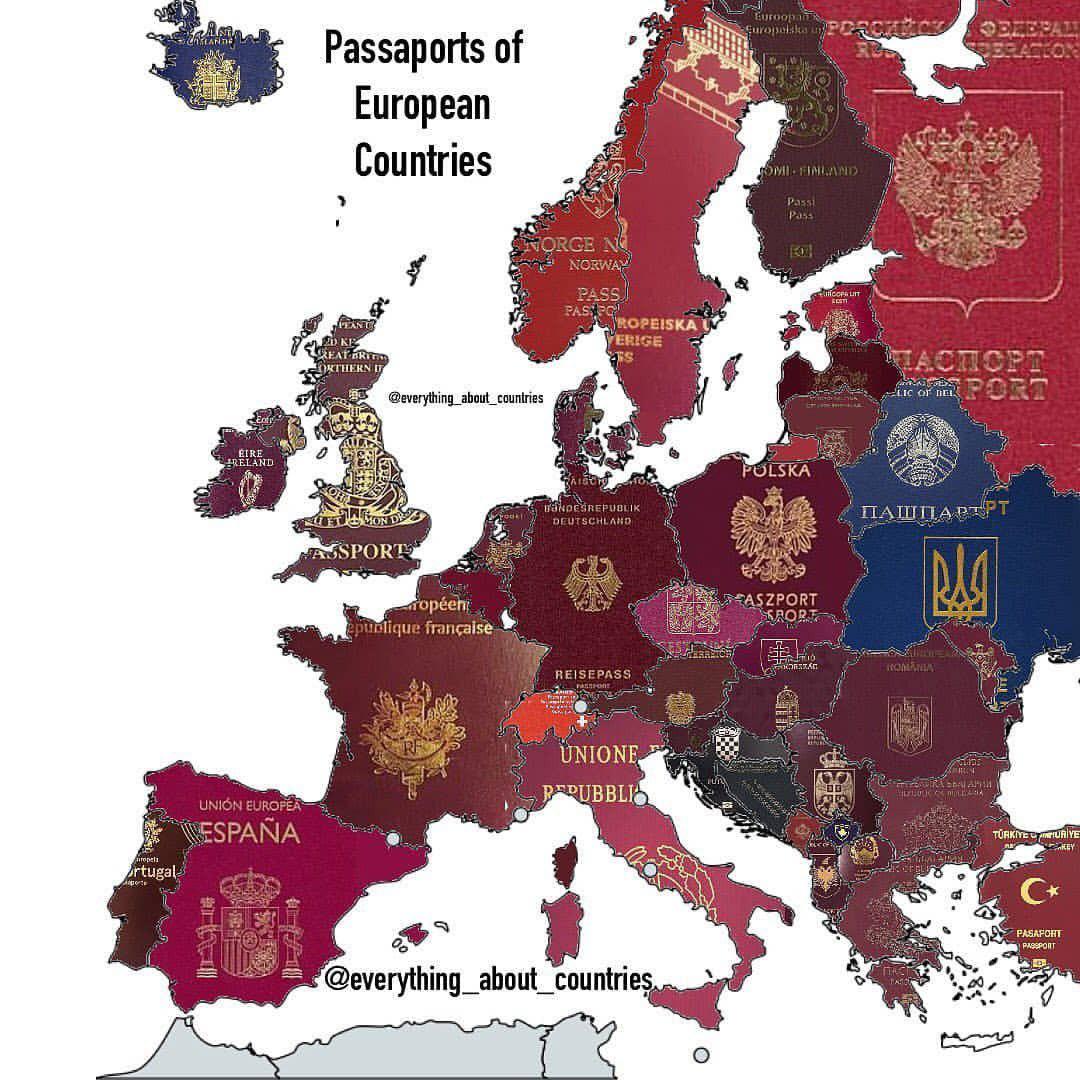 Какого цвета паспорт в разных странах