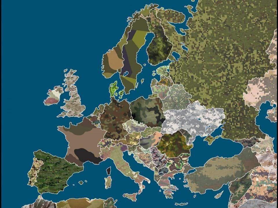 Камуфляжи в разных странах Европы